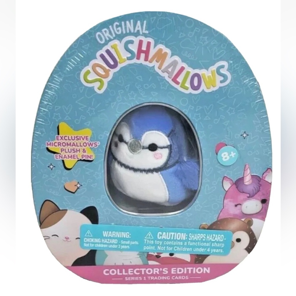 Squishmallow Babs The Blue Jay Collector's Edition Tin - SEALED KellyToy HTF New